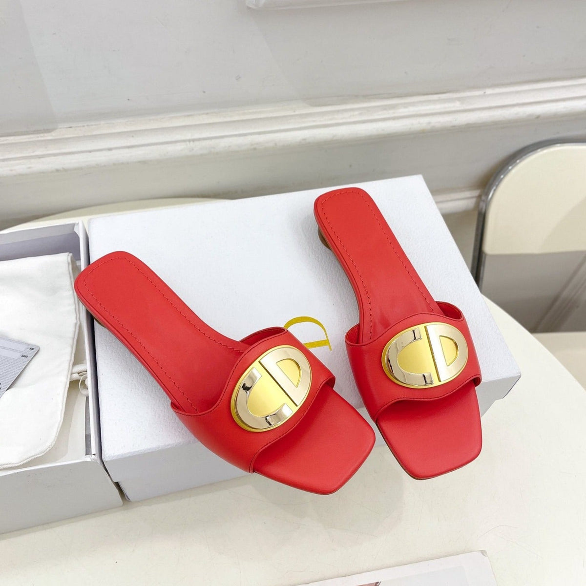 DIOR CD FOREVER HEELED 1.5CM RED