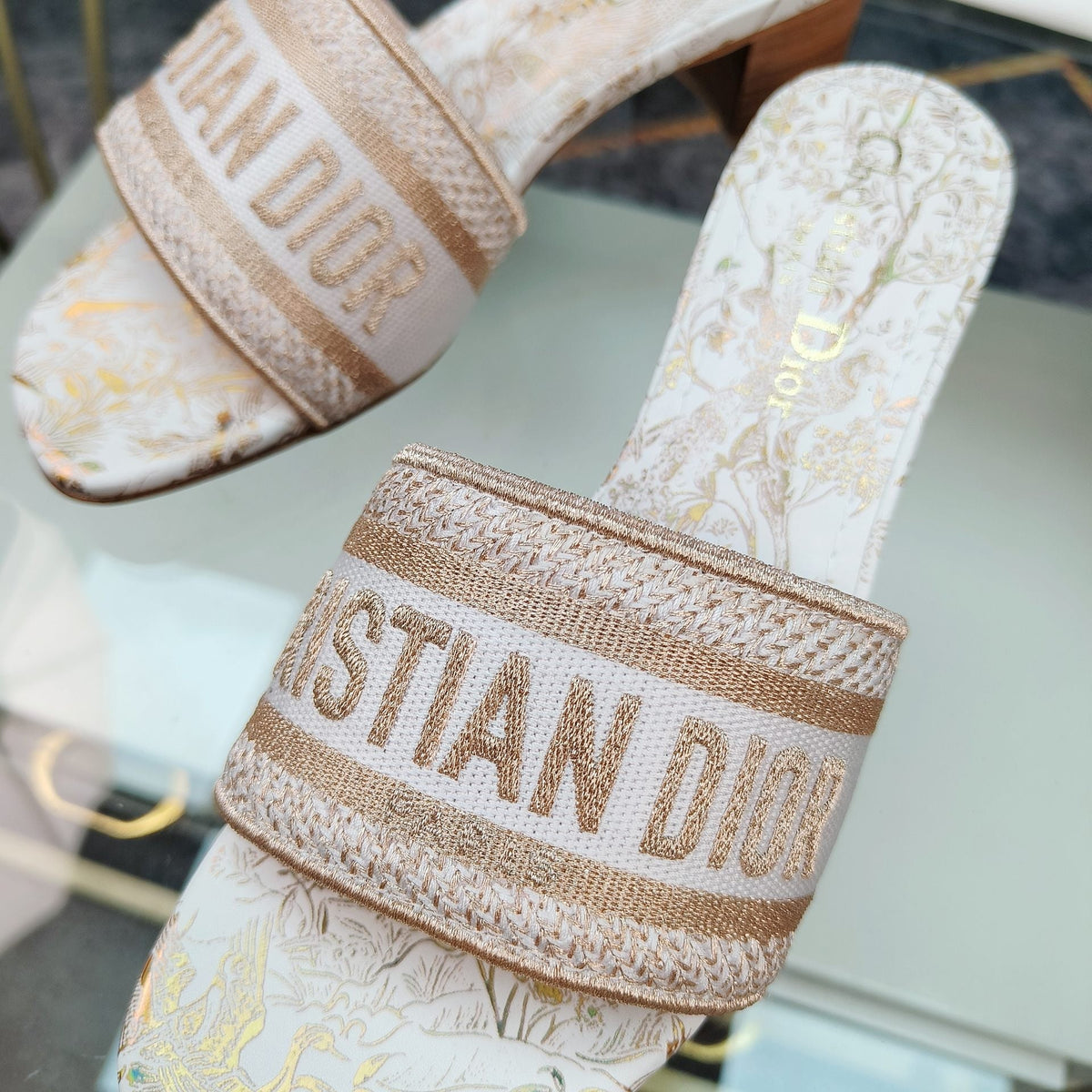DIOR CD Mule Dway Heeled Slide 45mm Style 8